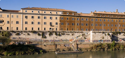 The San Michele a Ripa. River side view.